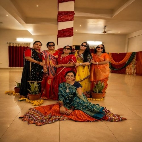 Spacious banquet hall and garden lawn at Rangoli Garden Homestay hosting weddings, receptions, and family celebrations in Varanasi